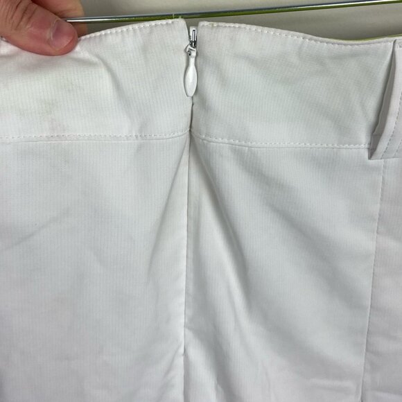 Puma Pleated Tech Golf Skirt White Neon Yellow Skort Trim Pocket Size 0 Tennis - Picture 7 of 14